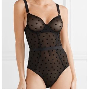 Stella McCartney Black Flocked Bodysuit 💫 NWT